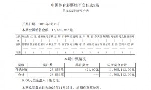 14场出10场首赔 足彩任九开26853注421元